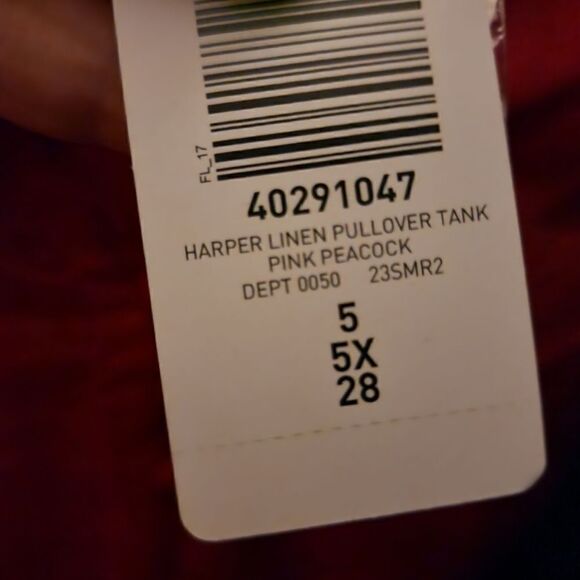 5X 28W Torrid Pink Linen Harper Pullover Tank Blouse Pocket Flowy Shirttail hem - Picture 7 of 7